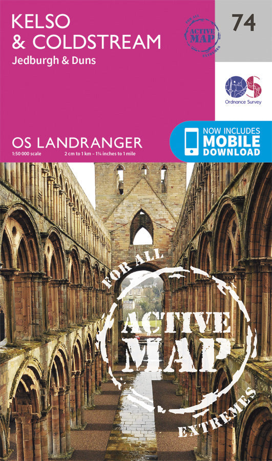 Carte topographique n° 074 - Kelso, Coldstream (Grande Bretagne) | Ordnance Survey - Landranger carte pliée Ordnance Survey Plastifiée 