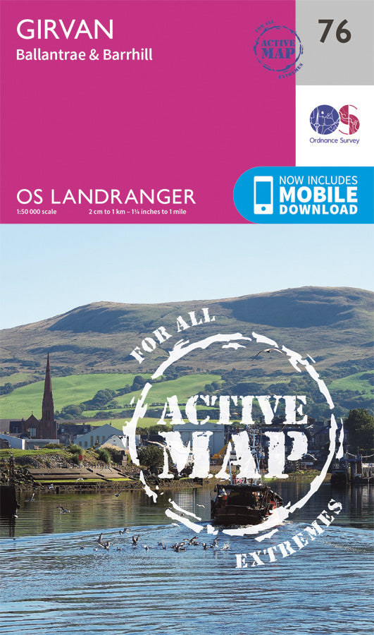 Carte topographique n° 076 - Girvan (Grande Bretagne) | Ordnance Survey - Landranger carte pliée Ordnance Survey Plastifiée 