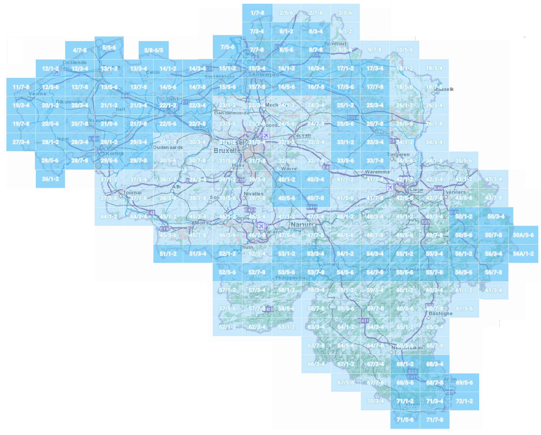 Carte topographique n° 07/7-8 - Brasschaat (Belgique) | NGI topo 25 carte pliée IGN Belgique 