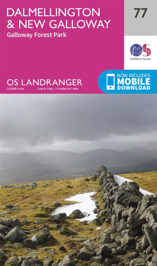 Carte topographique n° 077 - Dalmellington, New Galloway (Grande Bretagne) | Ordnance Survey - Landranger carte pliée Ordnance Survey 