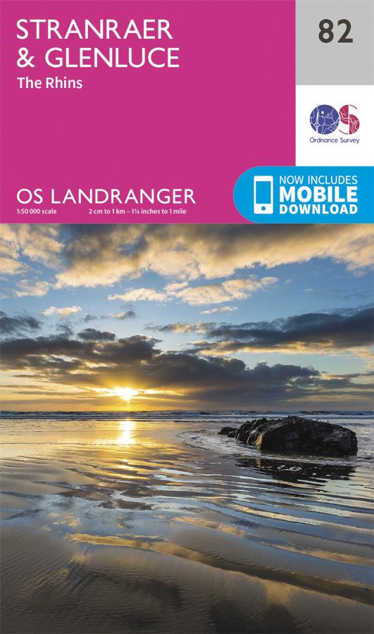 Carte topographique n° 082 - Stranraer, Glenluce (Grande Bretagne) | Ordnance Survey - Landranger carte pliée Ordnance Survey 