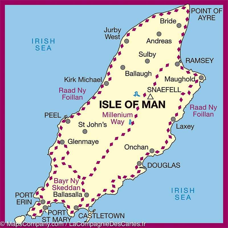 Carte détaillée de l'île de Man | Ordnance Survey - La Compagnie des Cartes