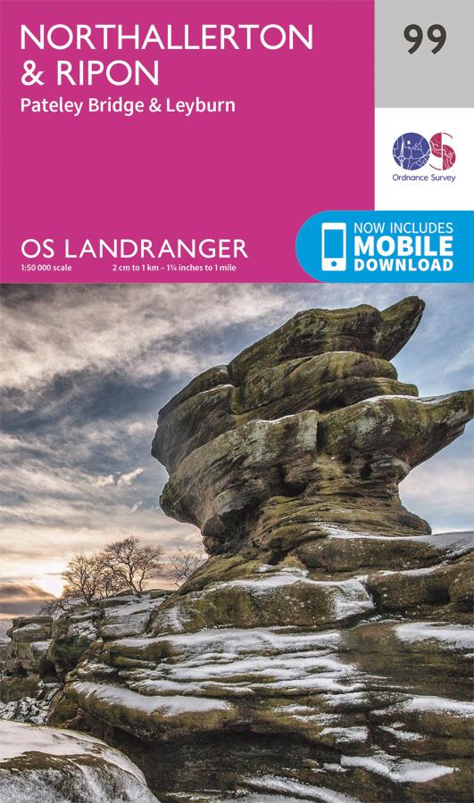 Carte topographique n° 099 - Northallerton, Ripon (Grande Bretagne) | Ordnance Survey - Landranger carte pliée Ordnance Survey 