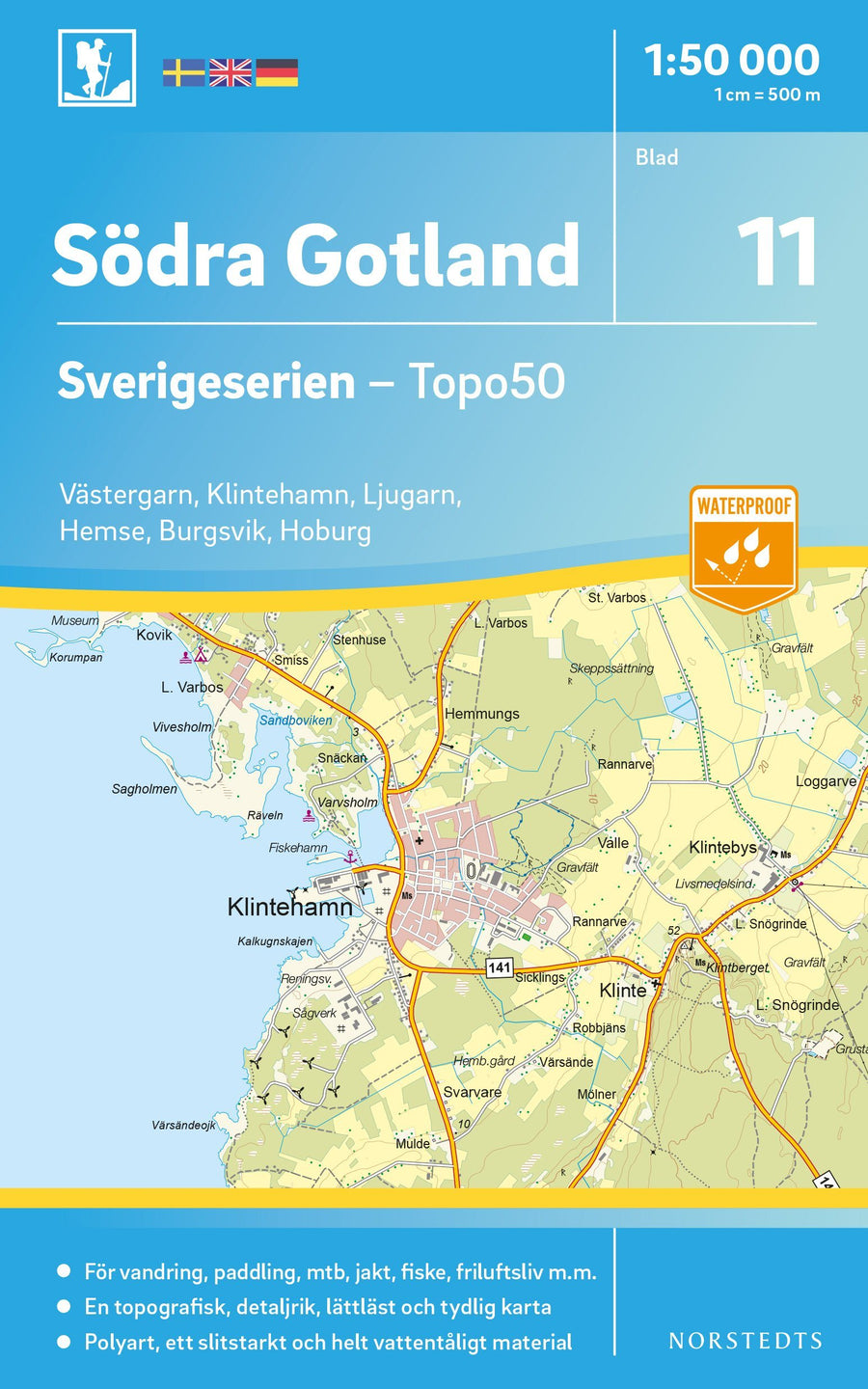 Carte topographique n° 11 - Södra Gotland (Suède) | Norstedts - Sverigeserien carte pliée Norstedts 