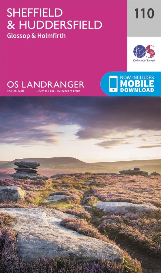 Carte topographique n° 110 - Sheffield, Huddersfield (Grande Bretagne) | Ordnance Survey - Landranger carte pliée Ordnance Survey 
