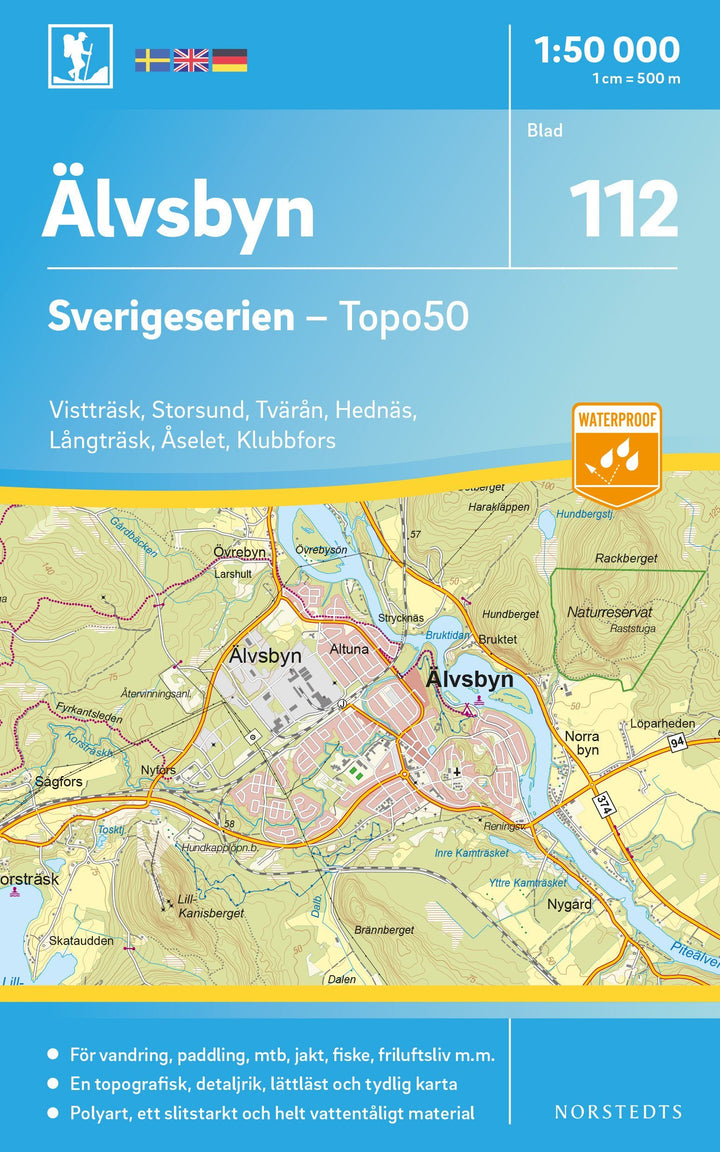 Carte topographique n° 112 - Älvsbyn (Suède) | Norstedts - Sverigeserien carte pliée Norstedts 