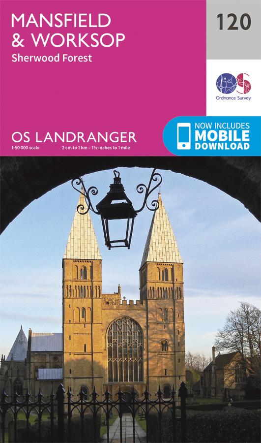 Carte topographique n° 120 - Mansfield, Worksop, Sherwood Forest (Grande Bretagne) | Ordnance Survey - Landranger carte pliée Ordnance Survey 