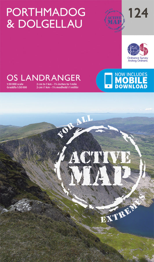 Carte topographique n° 124 - Porthmadog, Dolgellau (Grande Bretagne) | Ordnance Survey - Landranger carte pliée Ordnance Survey Plastifiée 