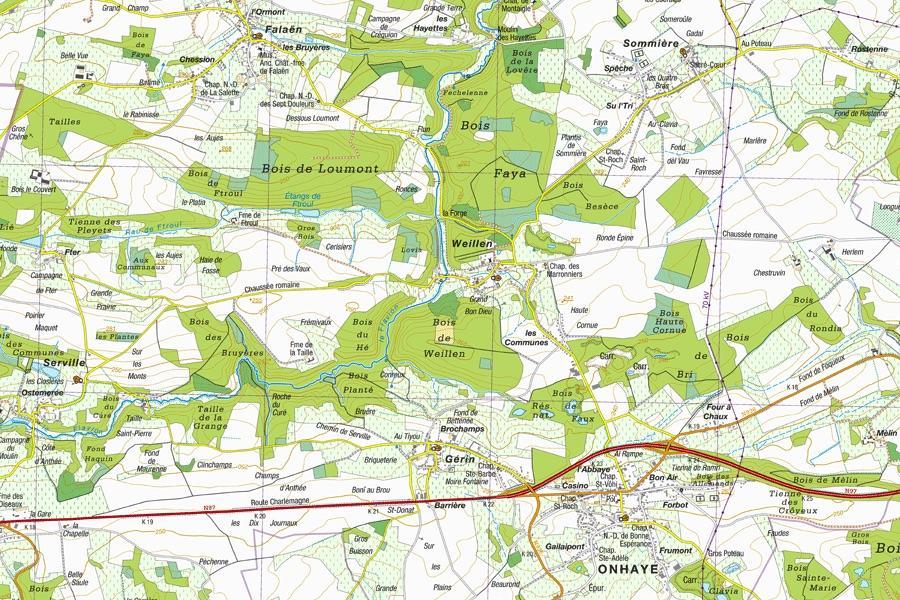 Carte topographique n° 12/7-8 - Gistel (Belgique) | NGI topo 25 carte pliée IGN Belgique 
