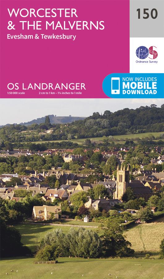 Carte topographique n° 150 - Worcester, The Malverns (Grande Bretagne) | Ordnance Survey - Landranger carte pliée Ordnance Survey 