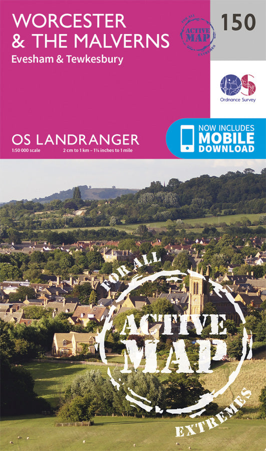 Carte topographique n° 150 - Worcester, The Malverns (Grande Bretagne) | Ordnance Survey - Landranger carte pliée Ordnance Survey Plastifiée 