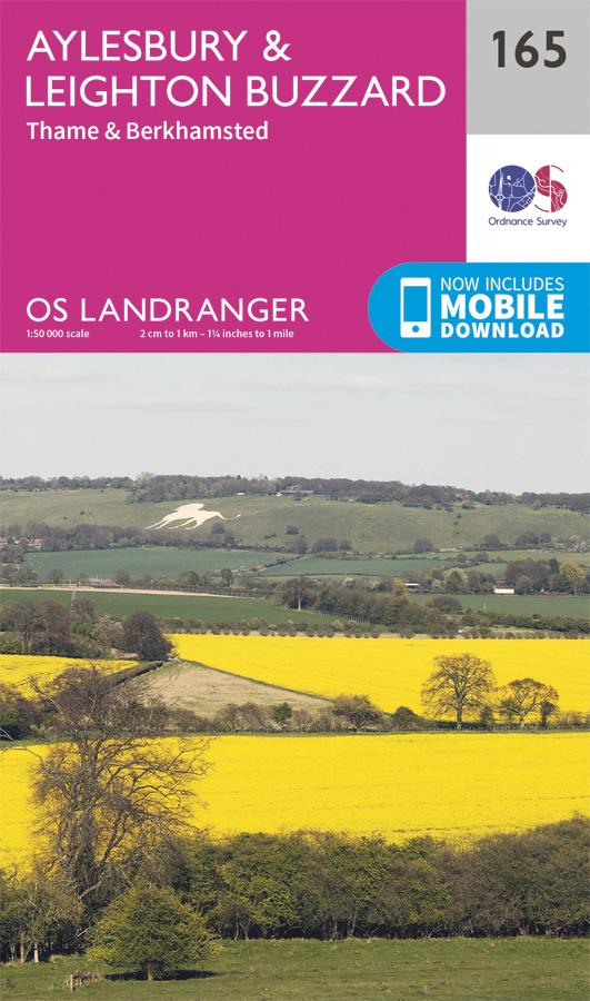 Carte topographique n° 165 - Aylesbury, Leighton Buzzard, Thame, Berkhamsted (Grande Bretagne) | Ordnance Survey - Landranger carte pliée Ordnance Survey 