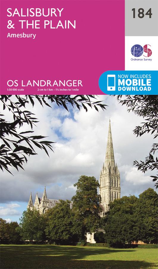 Carte topographique n° 184 - Salisbury, The Plain (Grande Bretagne) | Ordnance Survey - Landranger carte pliée Ordnance Survey 