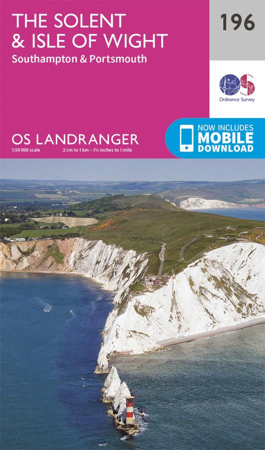 Carte topographique n° 196 - The Solent, Isle of Wight (Grande Bretagne) | Ordnance Survey - Landranger carte pliée Ordnance Survey 