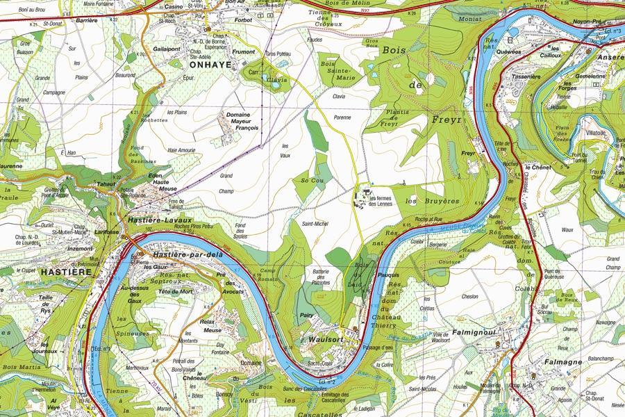 Carte topographique n° 21/7-8 - Deinze (Belgique) | NGI topo 25 carte pliée IGN Belgique 