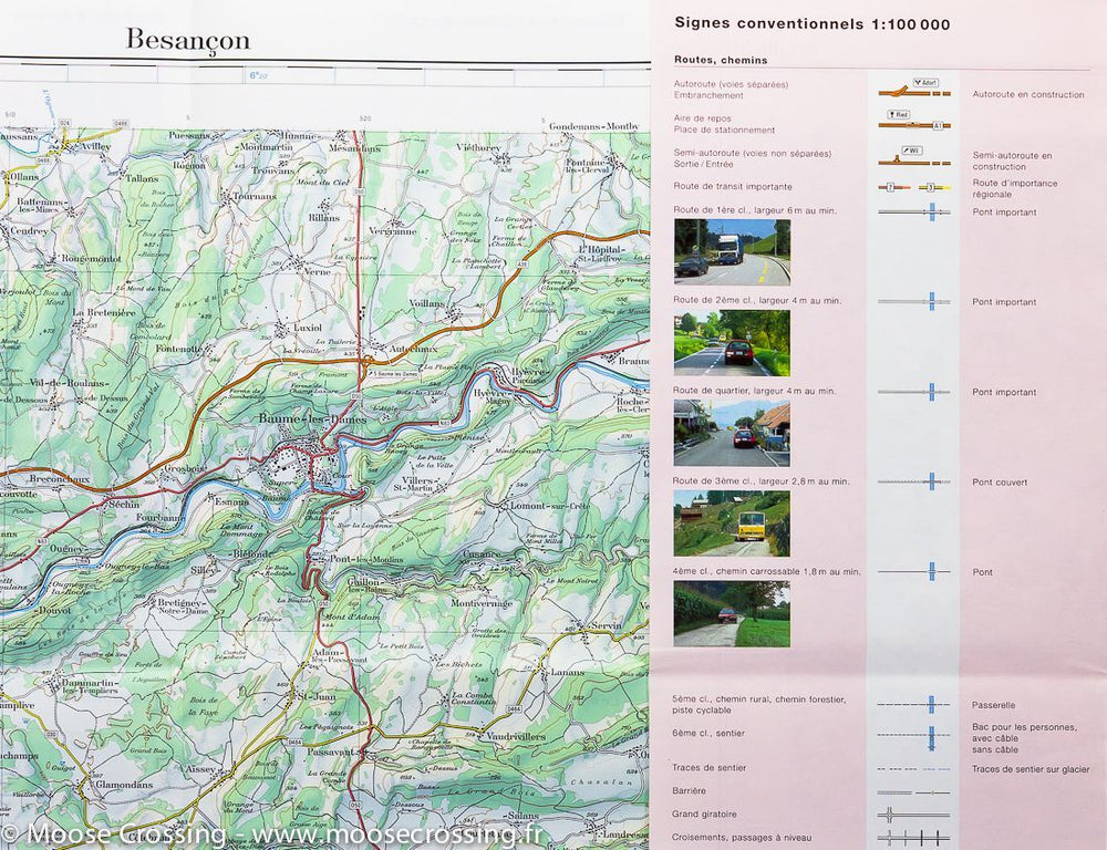 Carte de la région de Besançon (France) - La Compagnie des Cartes