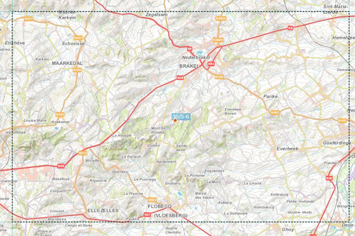 Carte topographique n° 30/5-6 - Brakel (Belgique) | NGI topo 25 carte pliée IGN Belgique 