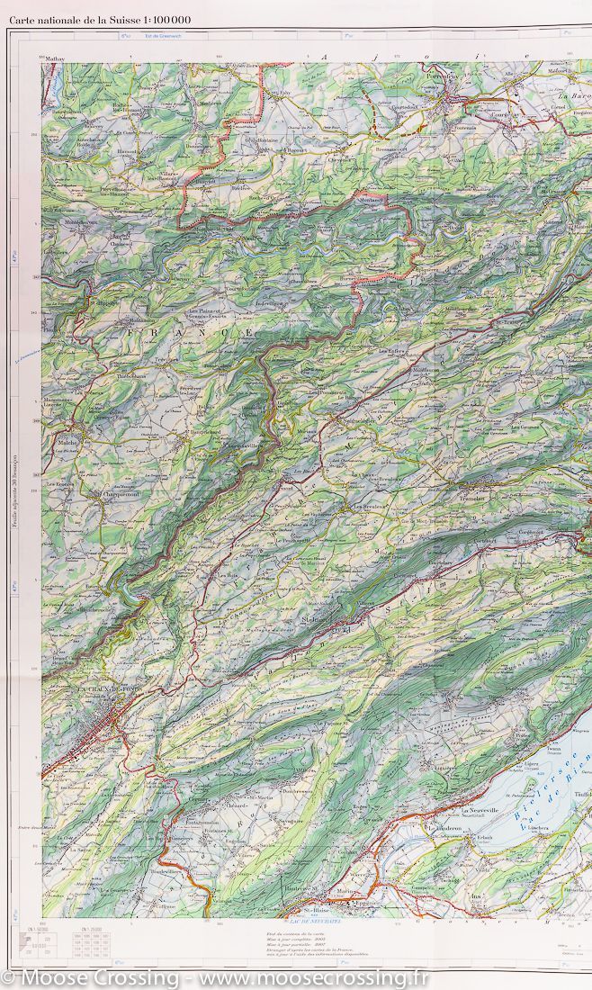 Carte de la région de Bienne (Suisse) | Swisstopo - La Compagnie des Cartes