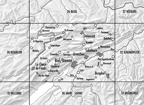 Carte topographique n° 31 - Biel, Bienne (Suisse) | Swisstopo - 1/100 000 carte pliée Swisstopo 