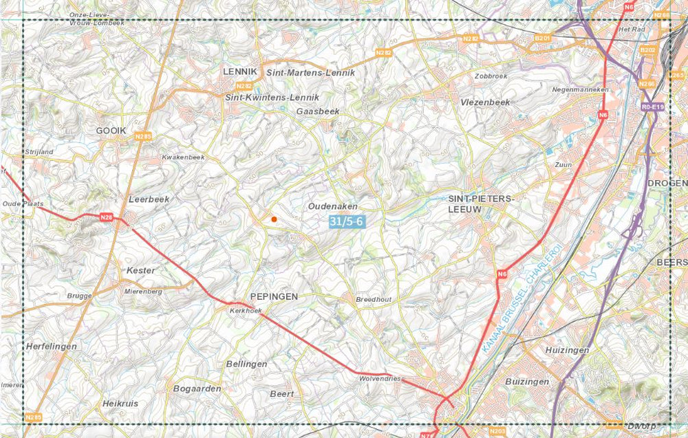 Carte topographique n° 31/5-6 - Halle (Belgique) | NGI topo 25 carte pliée IGN Belgique 