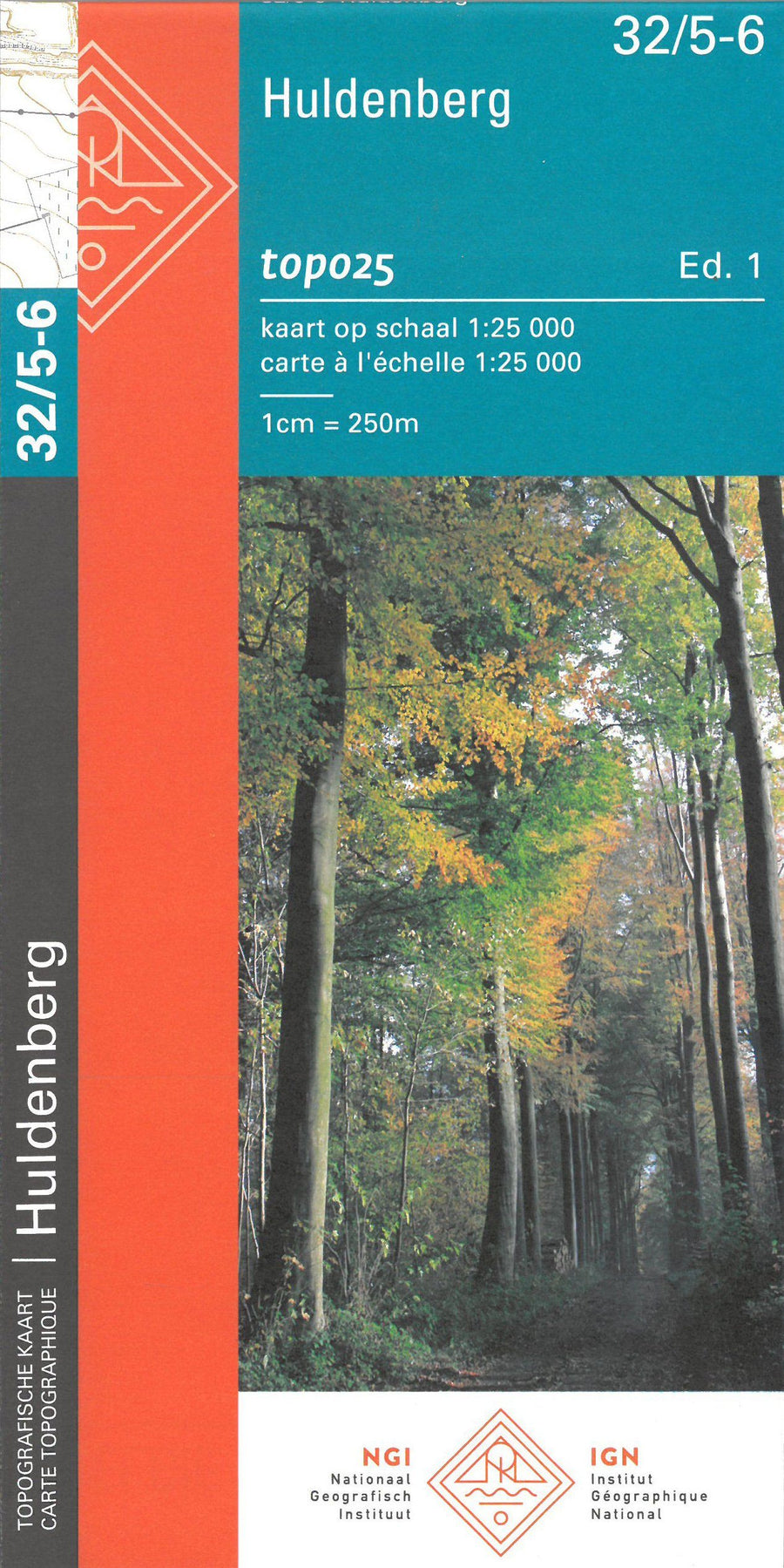 Carte topographique n° 32/5-6 - Huldenberg (Belgique) | NGI topo 25 carte pliée IGN Belgique 
