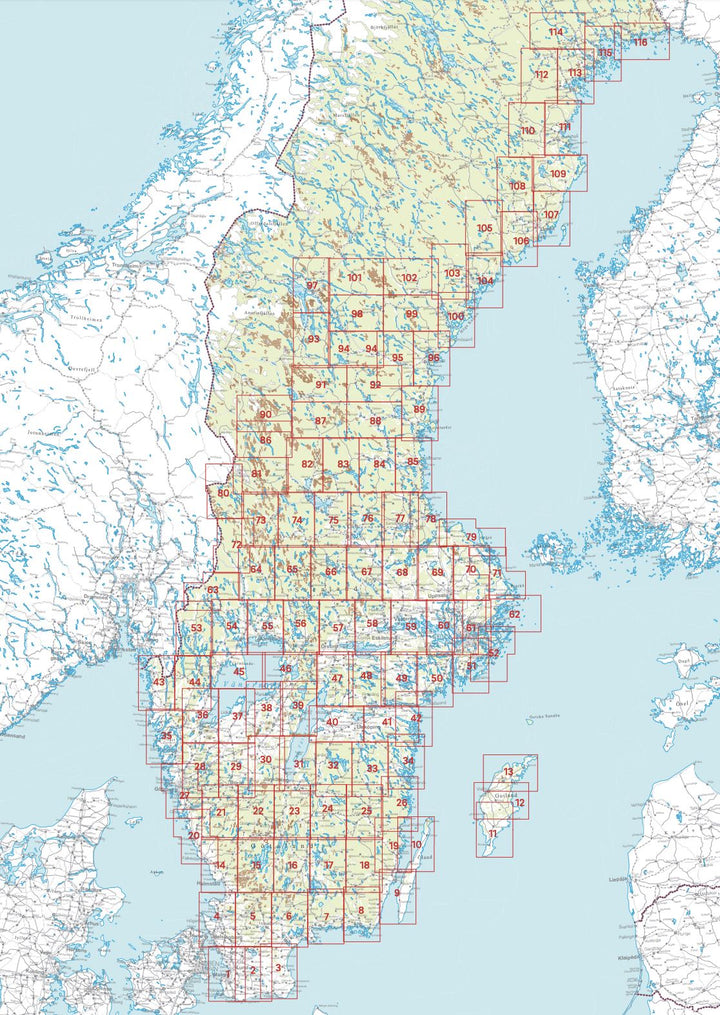 Carte topographique n° 36 - Trollhättan (Suède) | Norstedts - Sverigeserien carte pliée Norstedts 