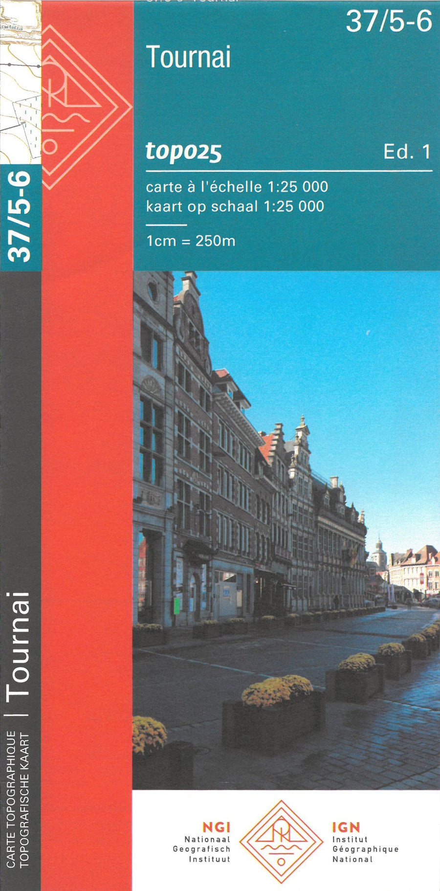 Carte topographique n° 37/5-6 - Tournai (Belgique) | NGI topo 25 carte pliée IGN Belgique 