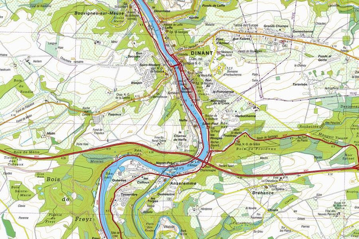 Carte topographique n° 40/7-8 - Eghezée (Belgique) | NGI topo 25 carte pliée IGN Belgique 