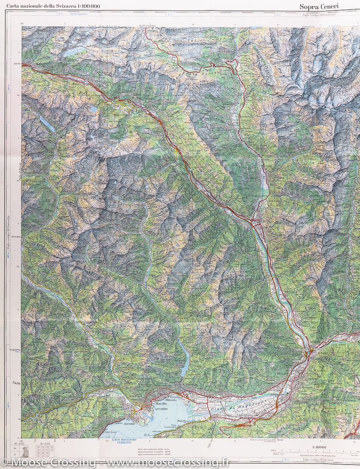 Carte de la région du Sopra Ceneri (Suisse) | Swisstop - La Compagnie des Cartes