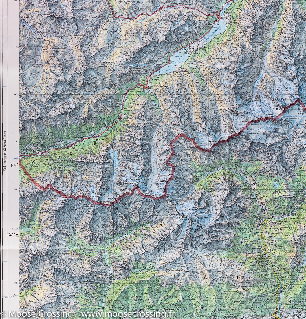 Carte topographique n° 44 - Passo del Maloja (Suisse) | Swisstopo - 1/100 000 carte pliée Swisstopo 
