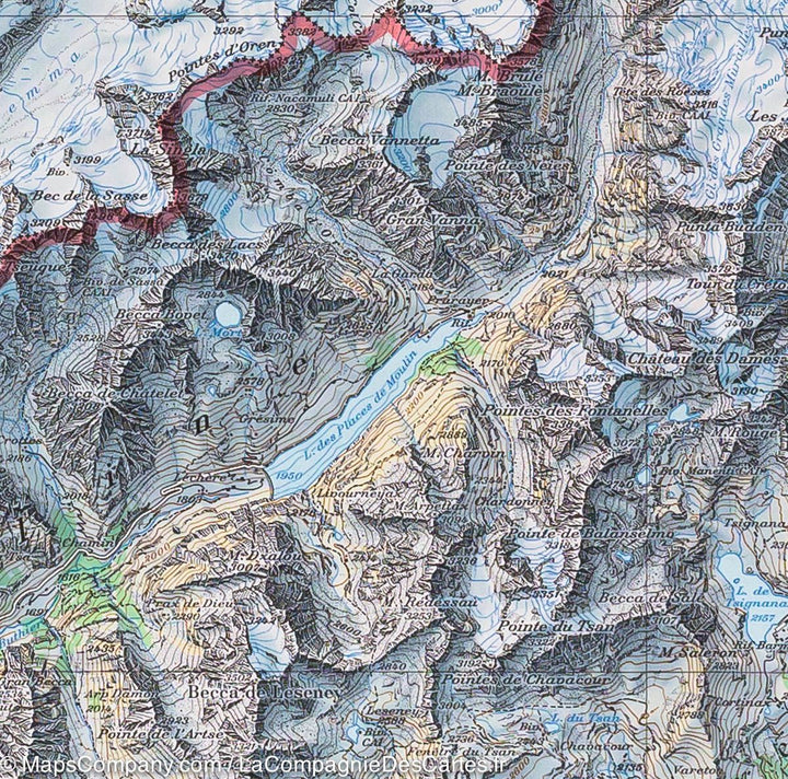 Carte de la région du Val de Bagnes (France, Suisse, Italie) | Swisstopoo - La Compagnie des Cartes