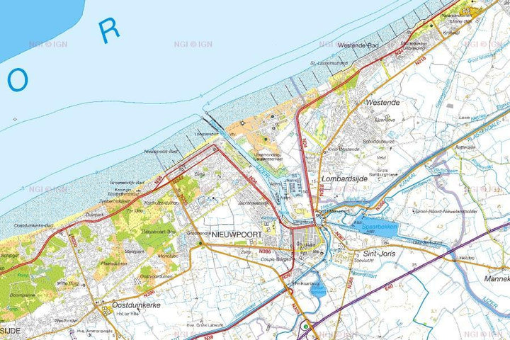 Carte topographique n° 51 - Quévy (Belgique) | NGI - 1/50 000 carte pliée IGN Belgique 