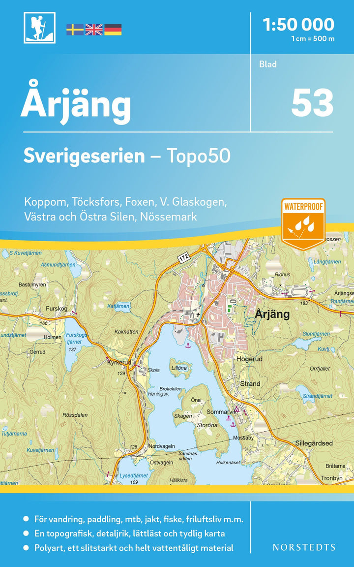 Carte topographique n° 53 - Årjäng (Suède) | Norstedts - Sverigeserien carte pliée Norstedts 