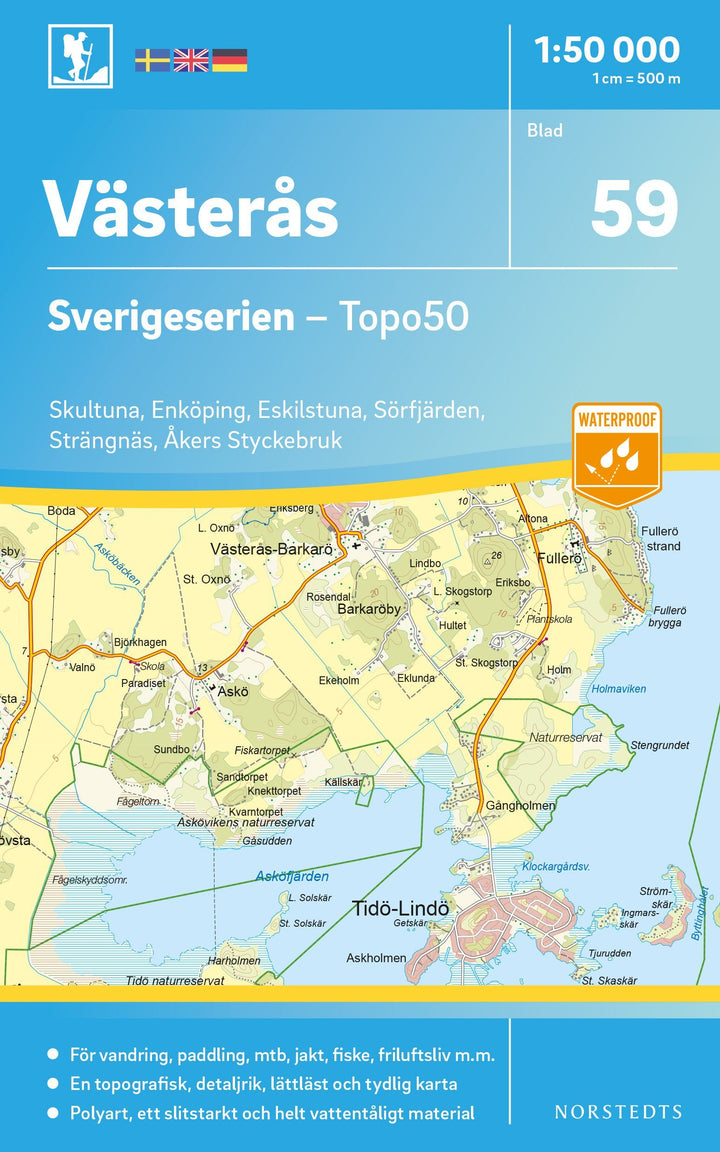 Carte topographique n° 59 - Västerås (Suède) | Norstedts - Sverigeserien carte pliée Norstedts 