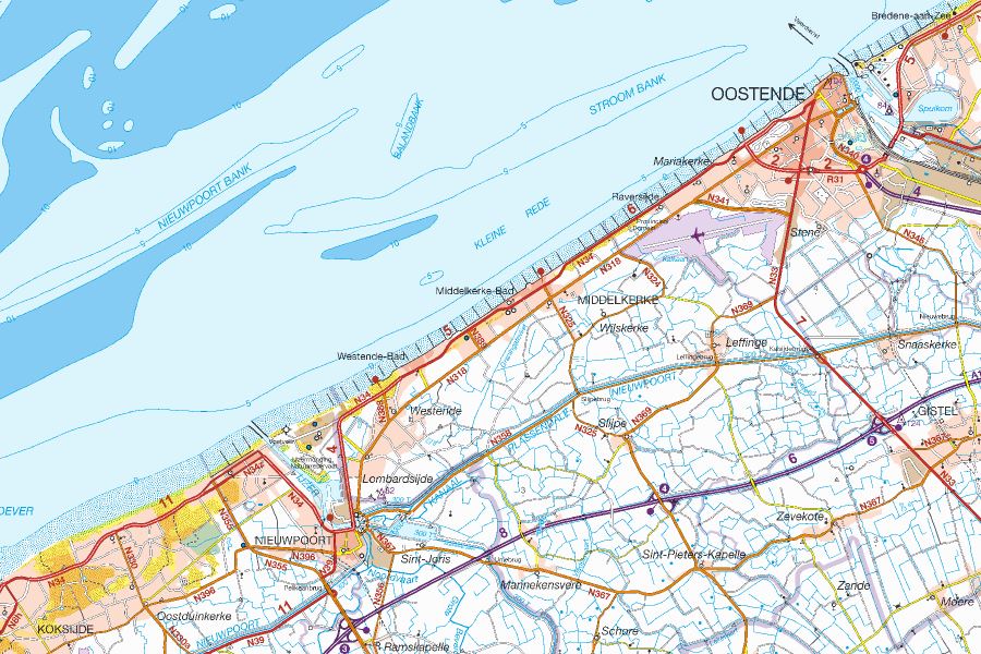 Carte topographique n° 6 - Luxembourg province (Belgique) | NGI - 1/100 000 carte pliée IGN Belgique 