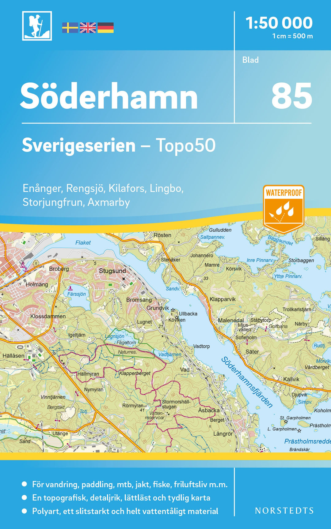 Carte topographique n° 85 - Söderhamn (Suède) | Norstedts - Sverigeserien carte pliée Norstedts 