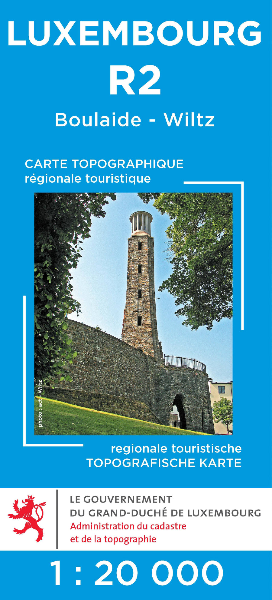 Carte topographique n° R02 - Boulaide, Wiltz (G.D de Luxembourg) carte pliée Service topographique du Luxembourg 