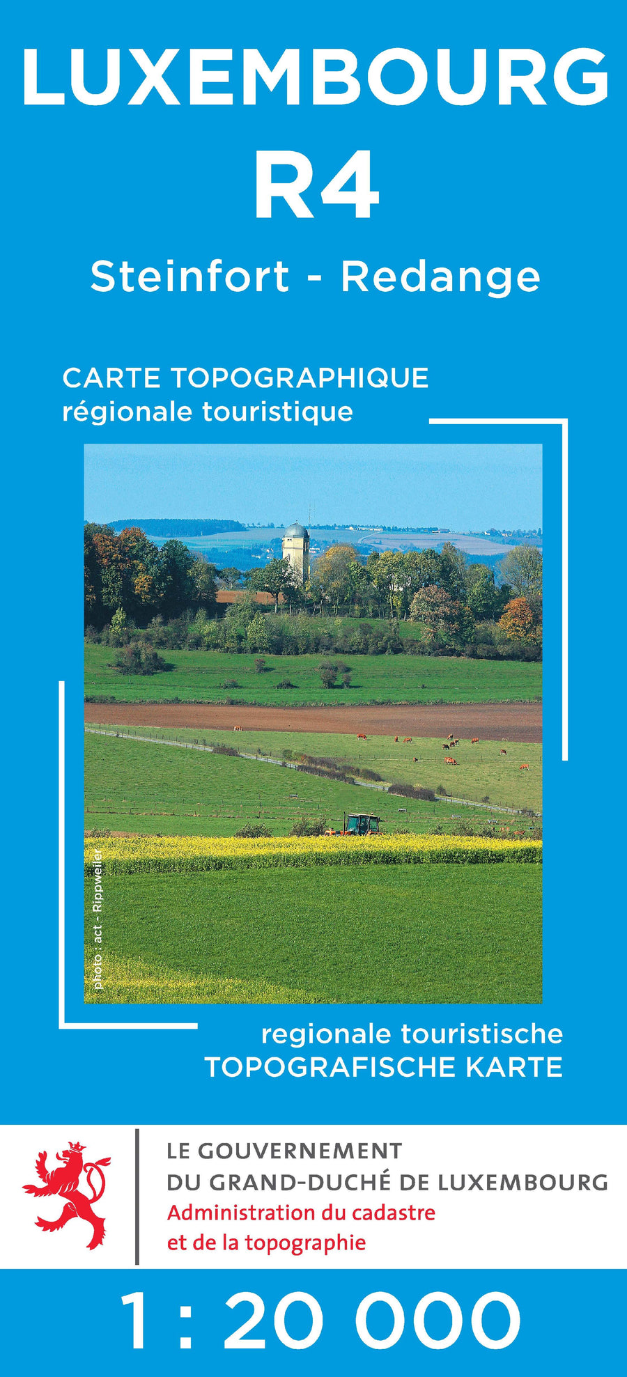 Carte topographique n° R04 - Steinfort, Redange (G.D de Luxembourg) carte pliée Service topographique du Luxembourg 