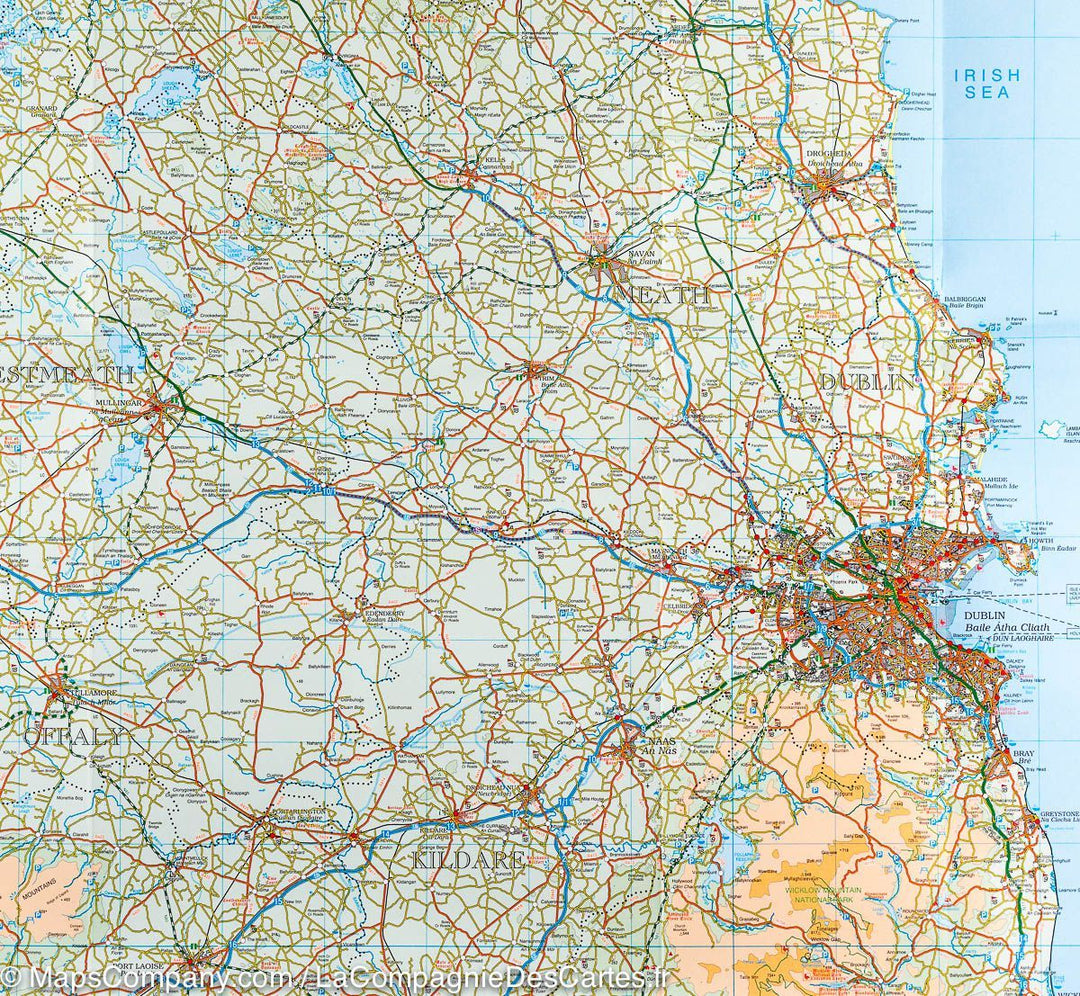 Carte touristique - Irlande Est | Ordnance Survey carte pliée Ordnance Survey 