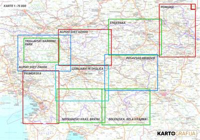 Carte touristique - Notranjski Kras,Brkini, Dolenjska, Bela Krajina (Slovénie) | Kartografija carte pliée Kartografija 