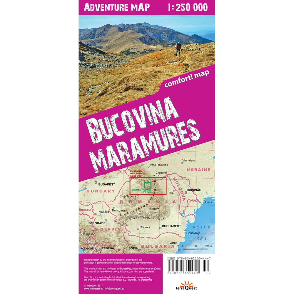 Carte touristique plastifiée - Bucovina, Maramures (Roumanie) | TerraQuest carte pliée Terra Quest 