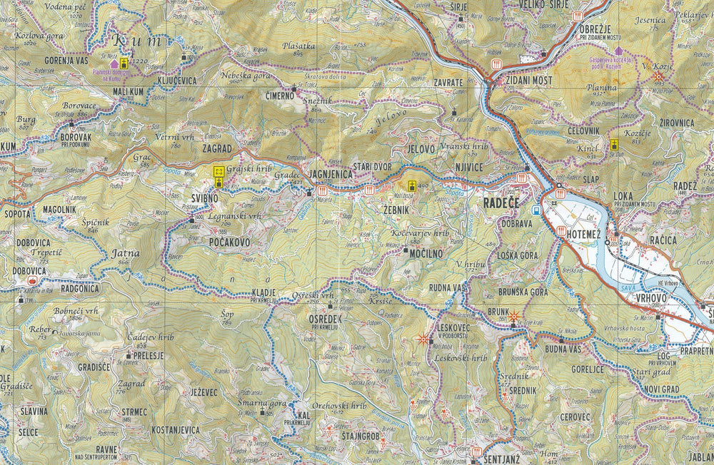 Carte touristique - Posavsko hribovje (Slovénie) | Kartografija carte pliée Kartografija 