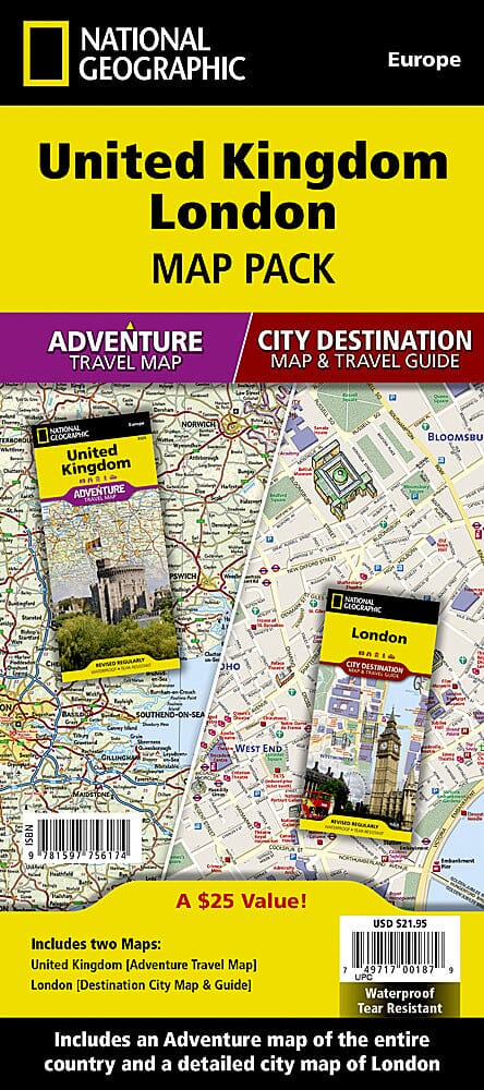 Cartes du Royaume-Uni et de Londres (Pack Bundle) | National Geographic carte pliée National Geographic 