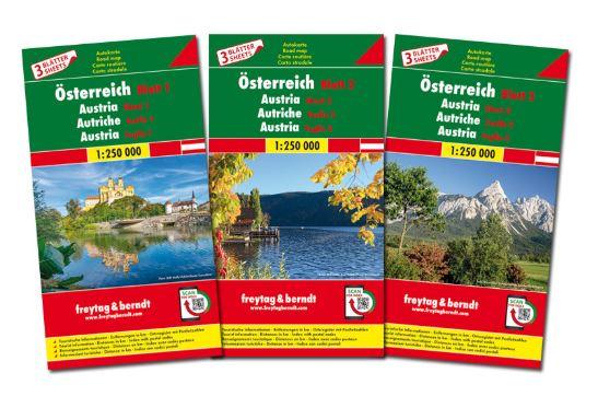 Cartes routières - Autriche (lot de 3 cartes) | Freytag & Berndt carte pliée Freytag & Berndt 
