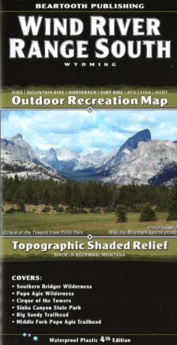 Wind River Range - South - Wyoming | Beartooth Publishing Hiking Map 