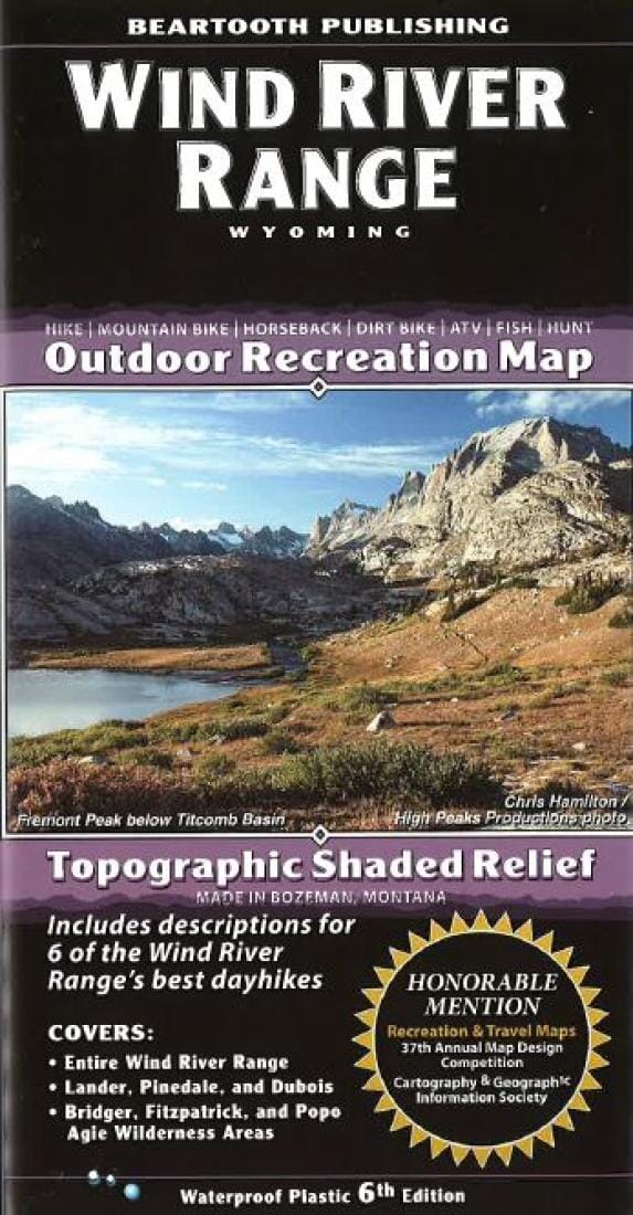 Wind River Range - Wyoming | Beartooth Publishing Hiking Map 