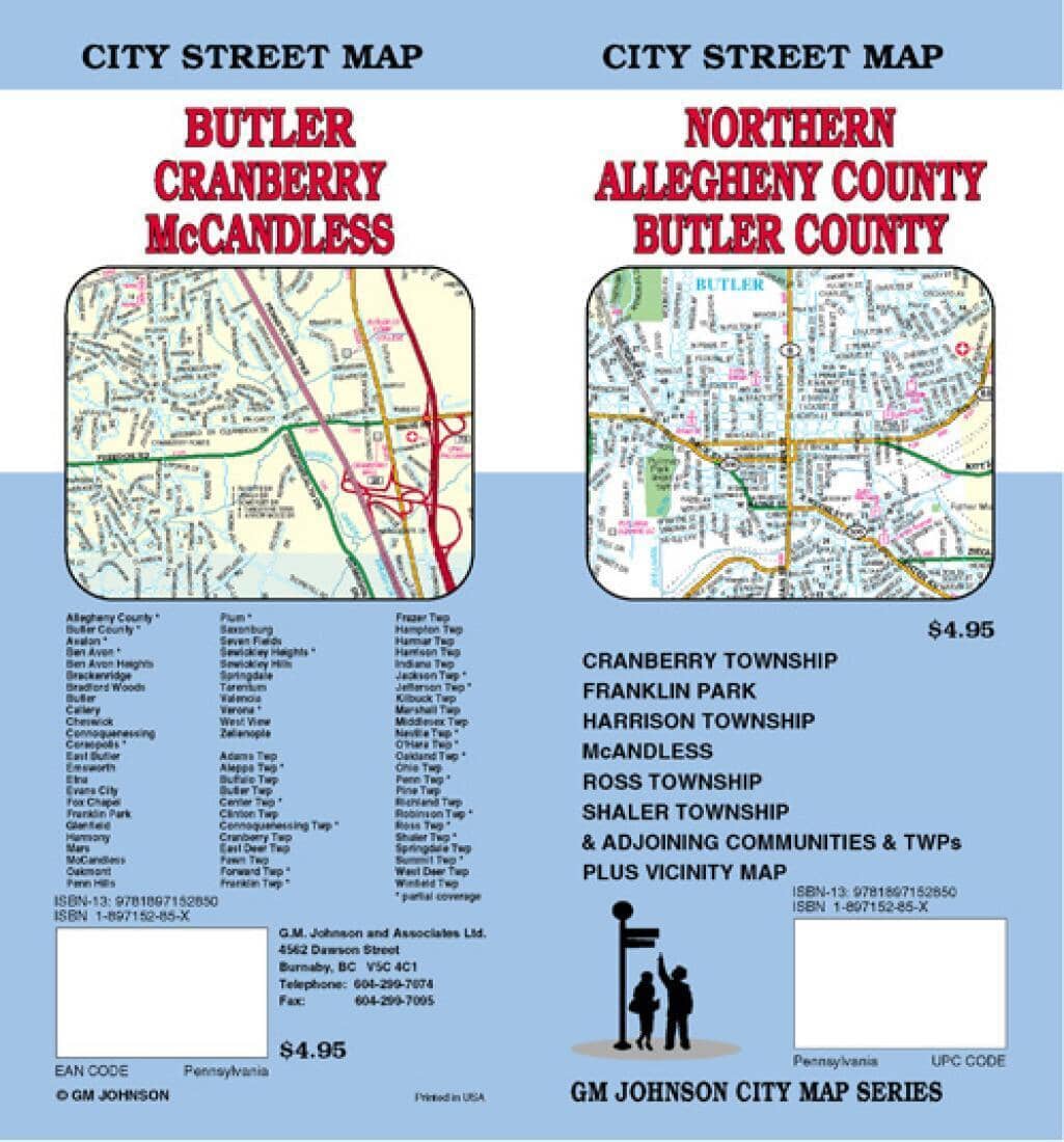 Butler and Northern Allegheny Counties - Pennsylvania | GM Johnson Road Map 