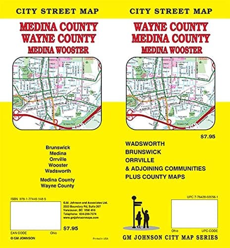 Medina & Wayne Counties, OH | GM Johnson carte pliée 