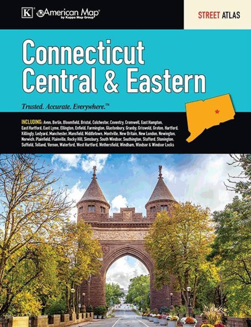 Connecticut, Central and Eastern, Street Atlas by Kappa Map Group