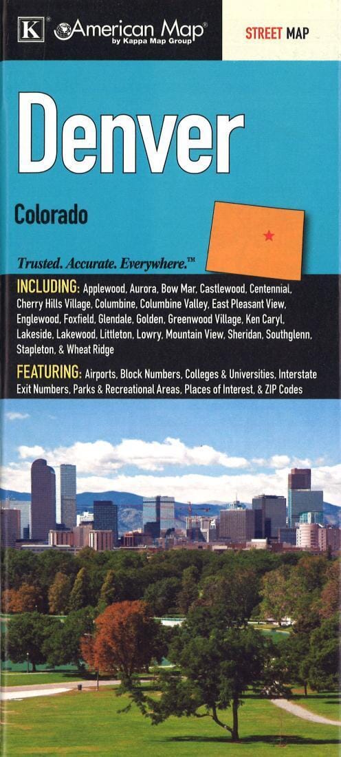 Denver - Colorado | Kappa Map Group carte pliée Kappa Map Group 
